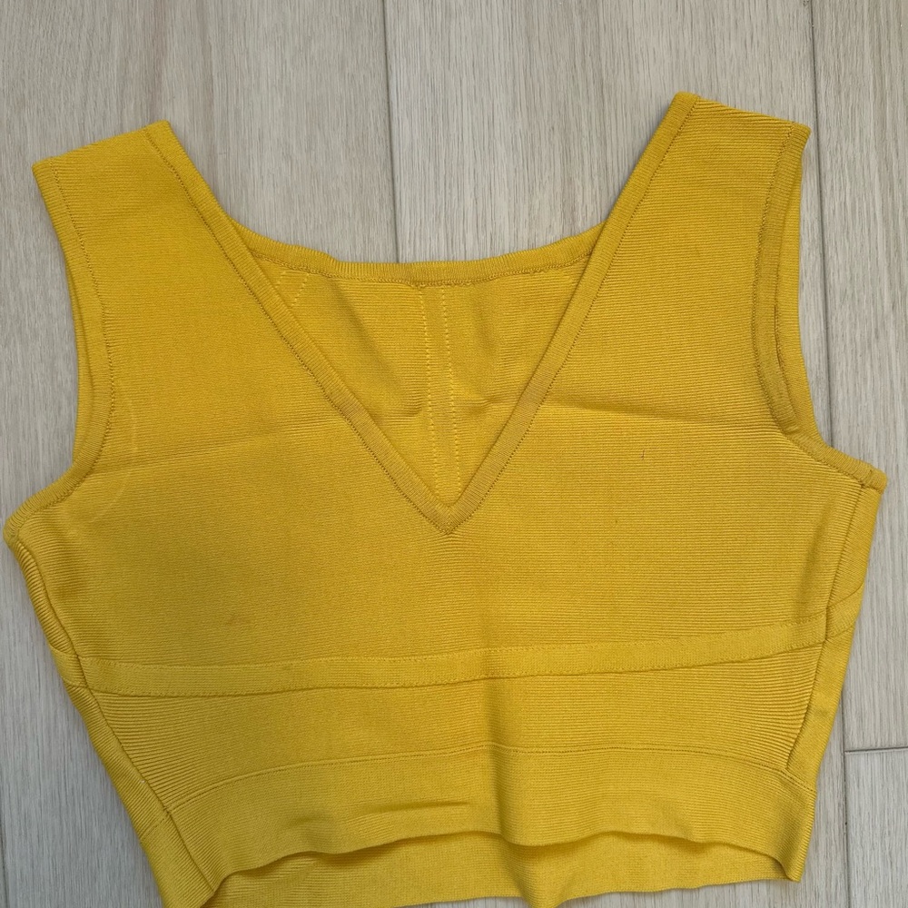 BCBG Yellow Crop Tank